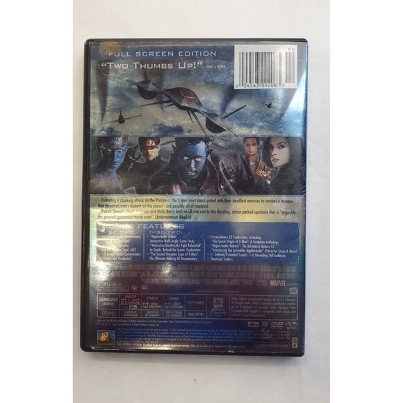 X2 X-Men United DVD 2003 - Fullscreen Edition 2-Disc Set - Picture 8 of 9